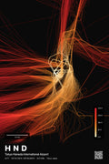HND flight path print — Inferno theme · Dark