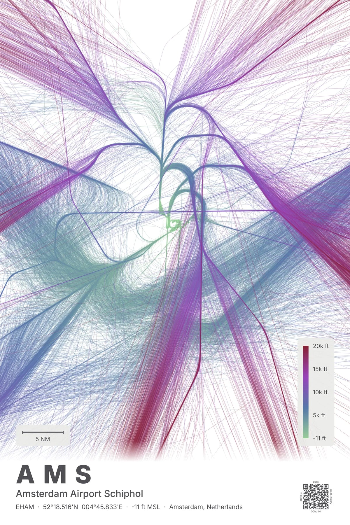 AMS flight path map — Prism theme · Light