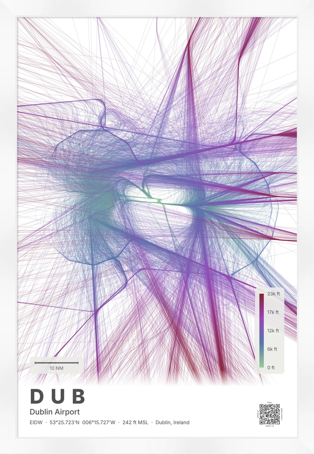 DUB flight path map — Prism theme · Light [material:framed_white]