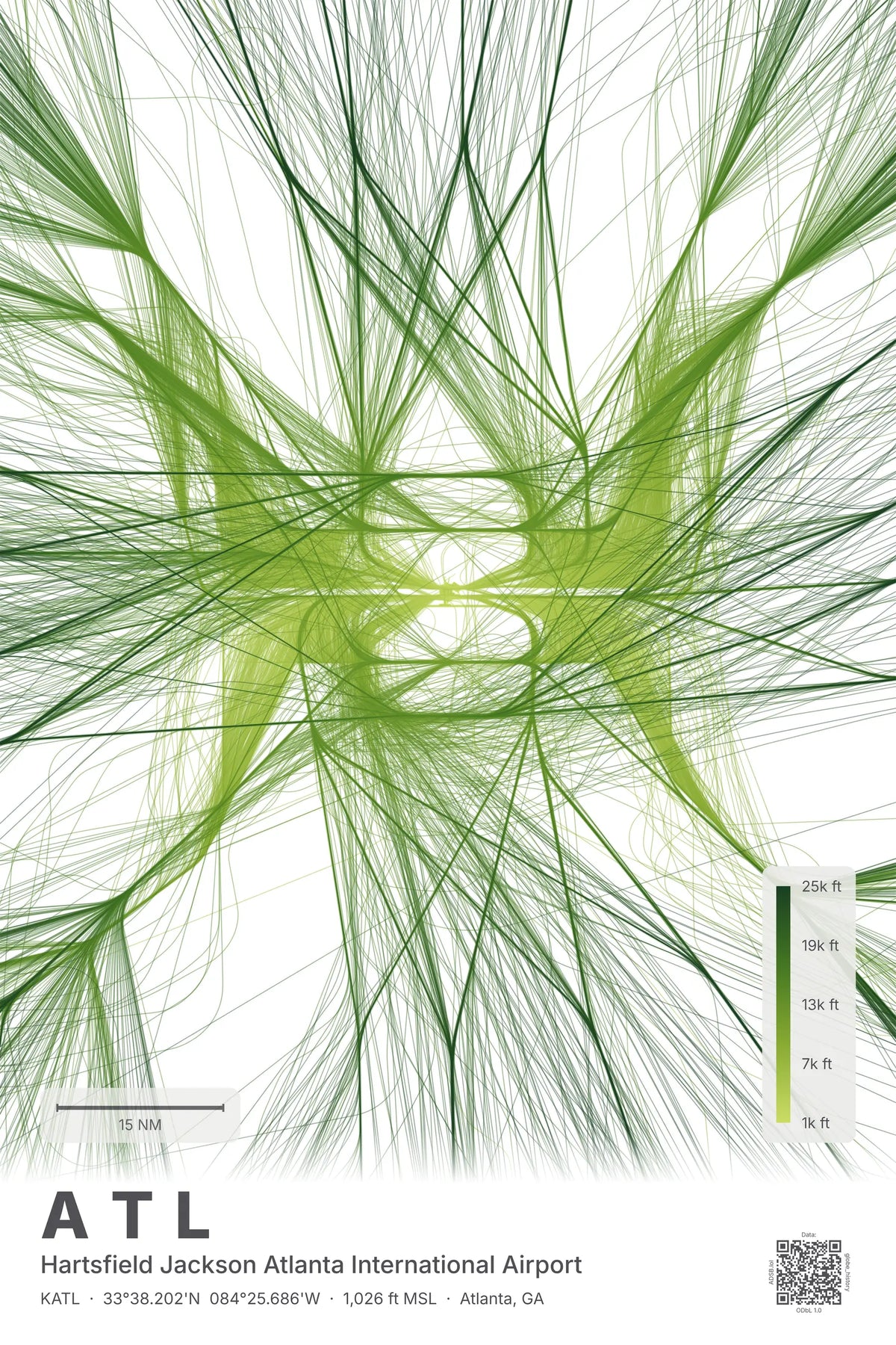 ATL flight path print — Citrus theme · Light