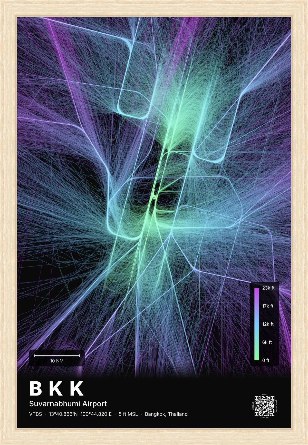 BKK flight path map — Prism theme · Dark [material:framed_natural]