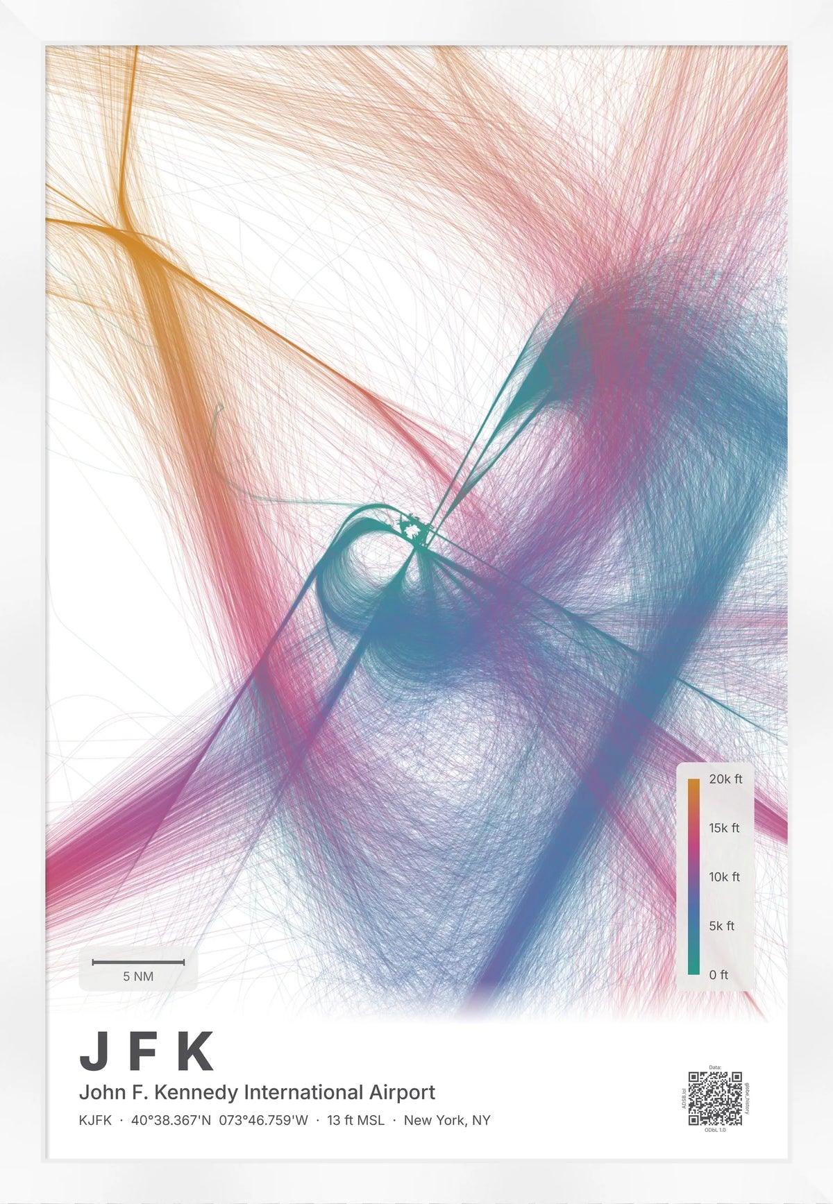 JFK flight path map — Aurora theme · Light [material:framed_white]