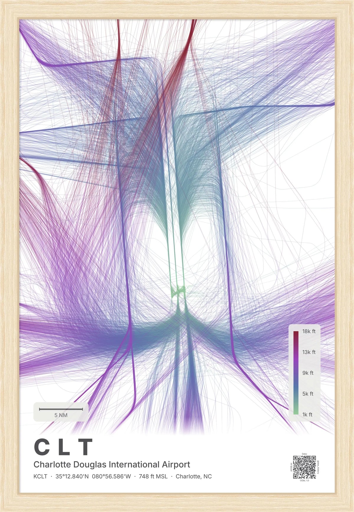 CLT flight path map — Prism theme · Light [material:framed_natural]
