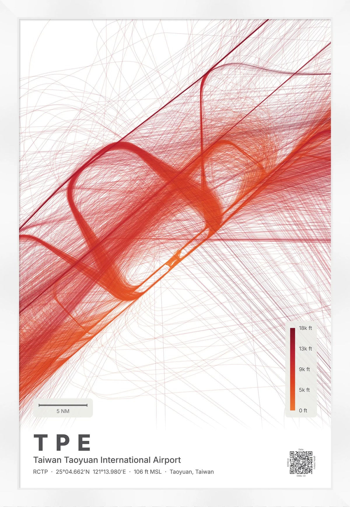 TPE flight path map — Inferno theme · Light [material:framed_white]