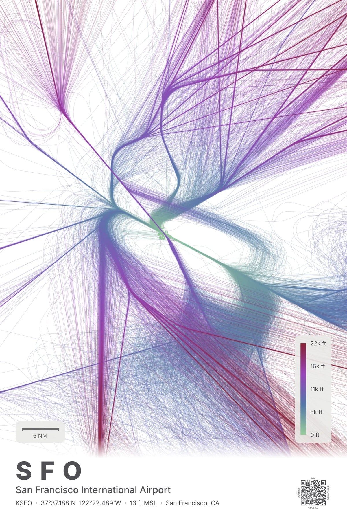 SFO flight path map — Prism theme · Light