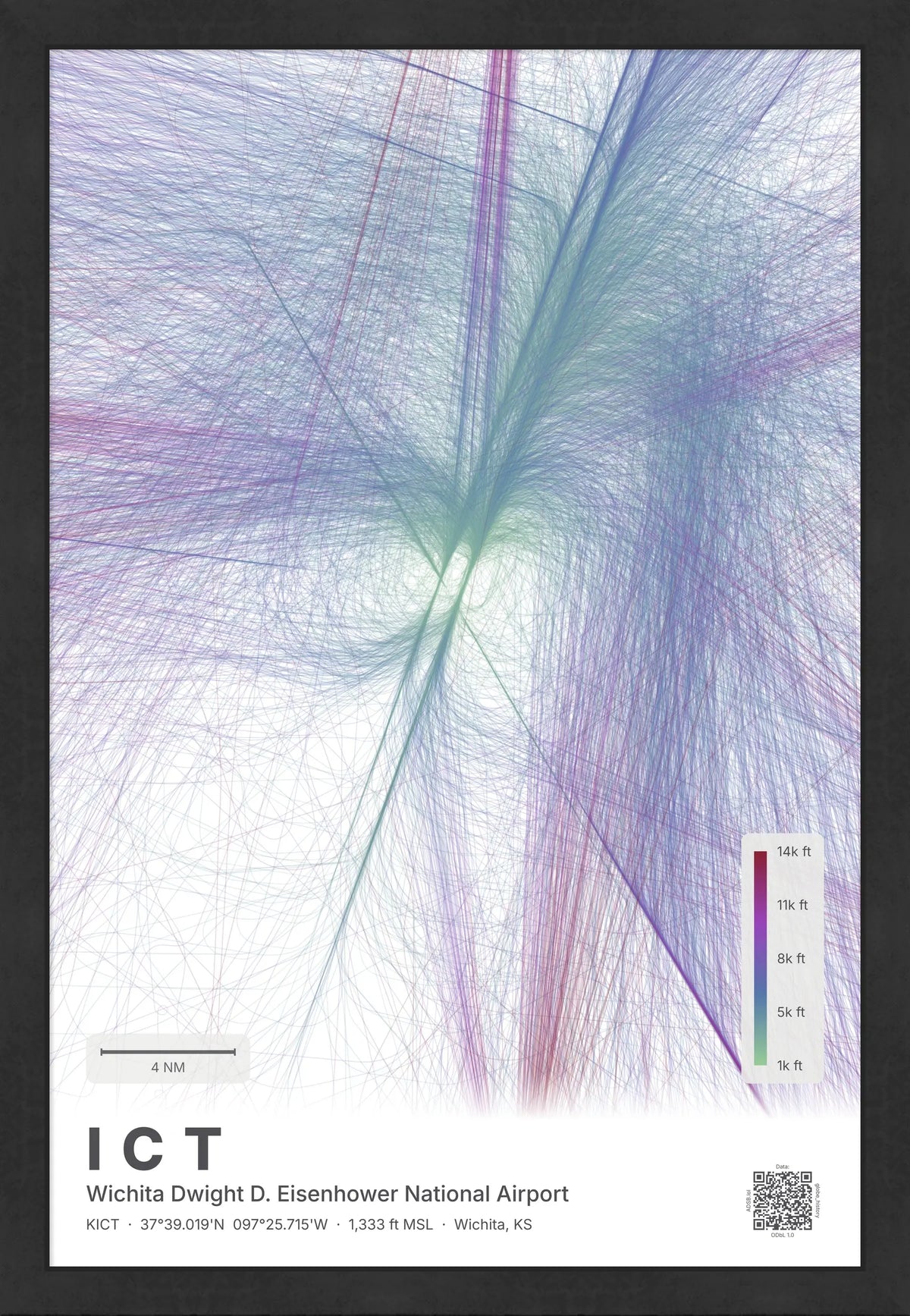 ICT flight path map — Prism theme · Light [material:framed_black]