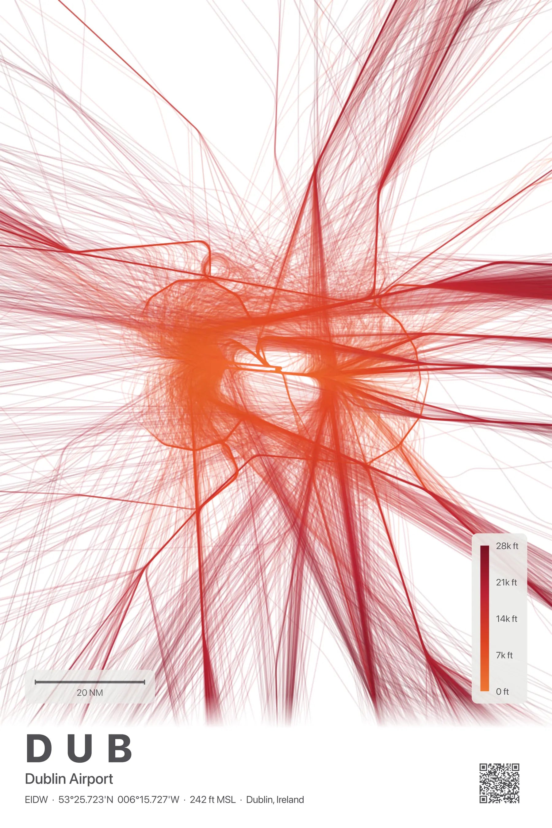 DUB flight path print — Inferno theme · Light