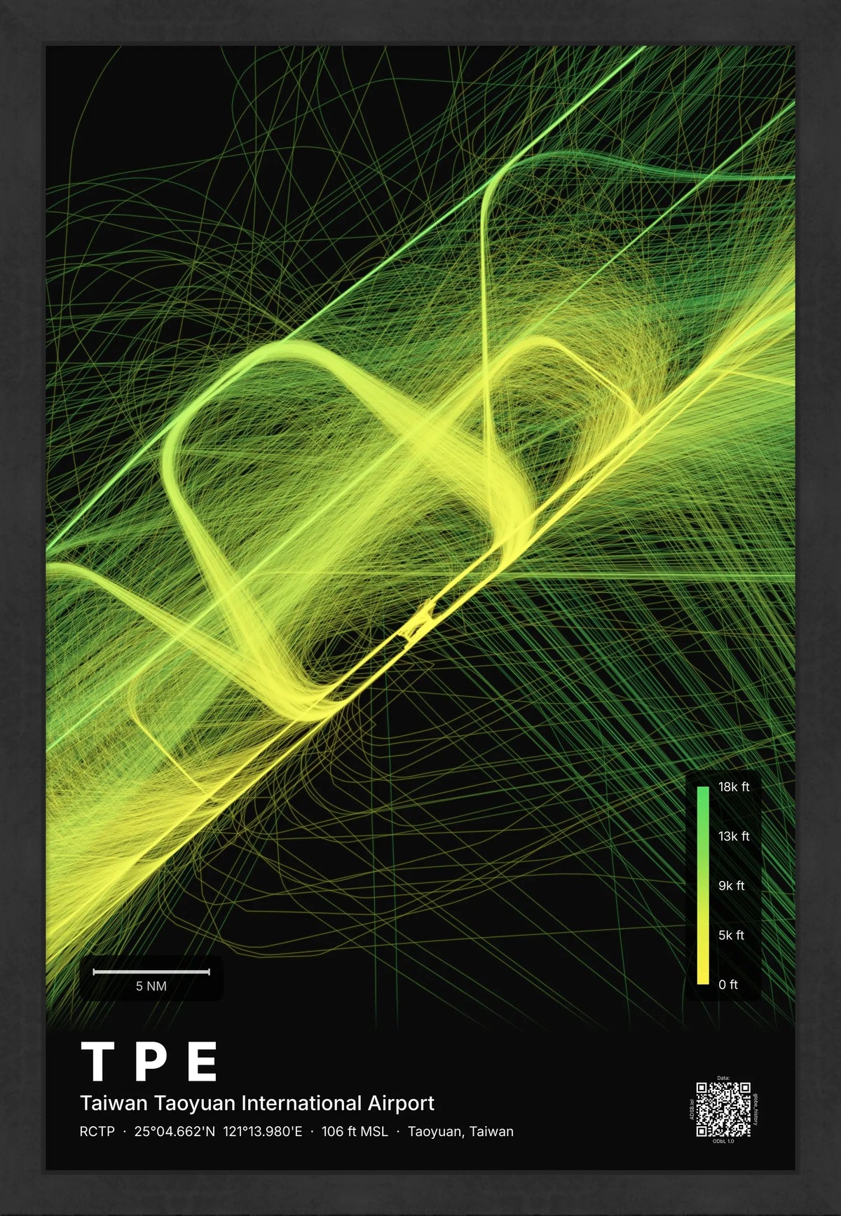 TPE flight path map — Citrus theme · Dark [material:framed_black]