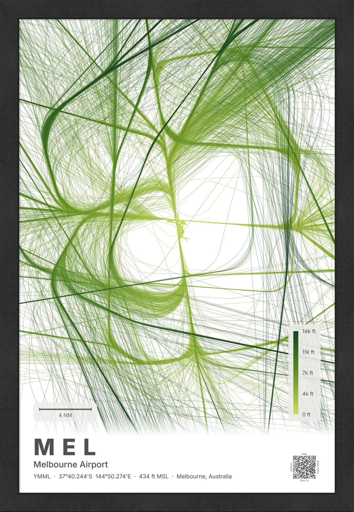 MEL flight path map — Citrus theme · Light [material:framed_black]