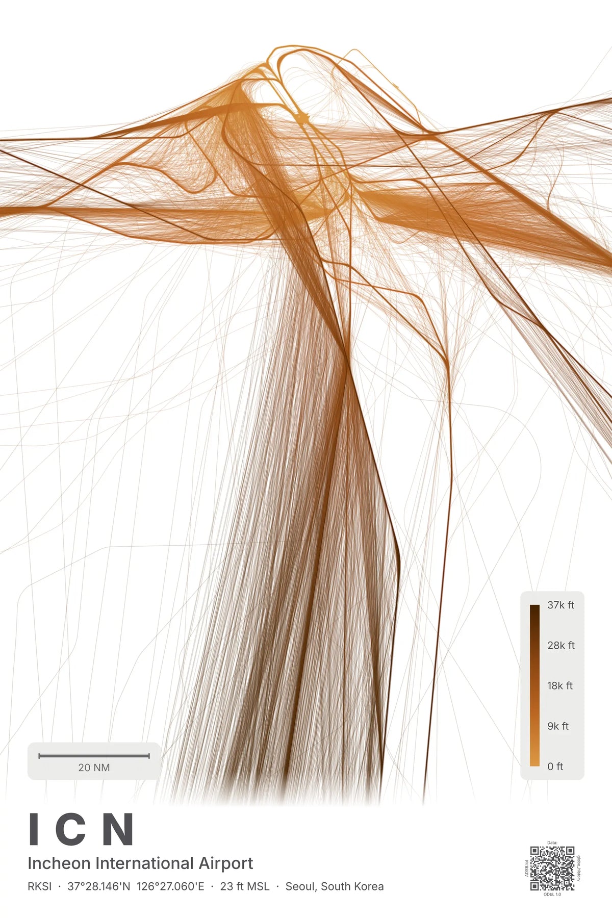 ICN flight path map — Solana theme · Light