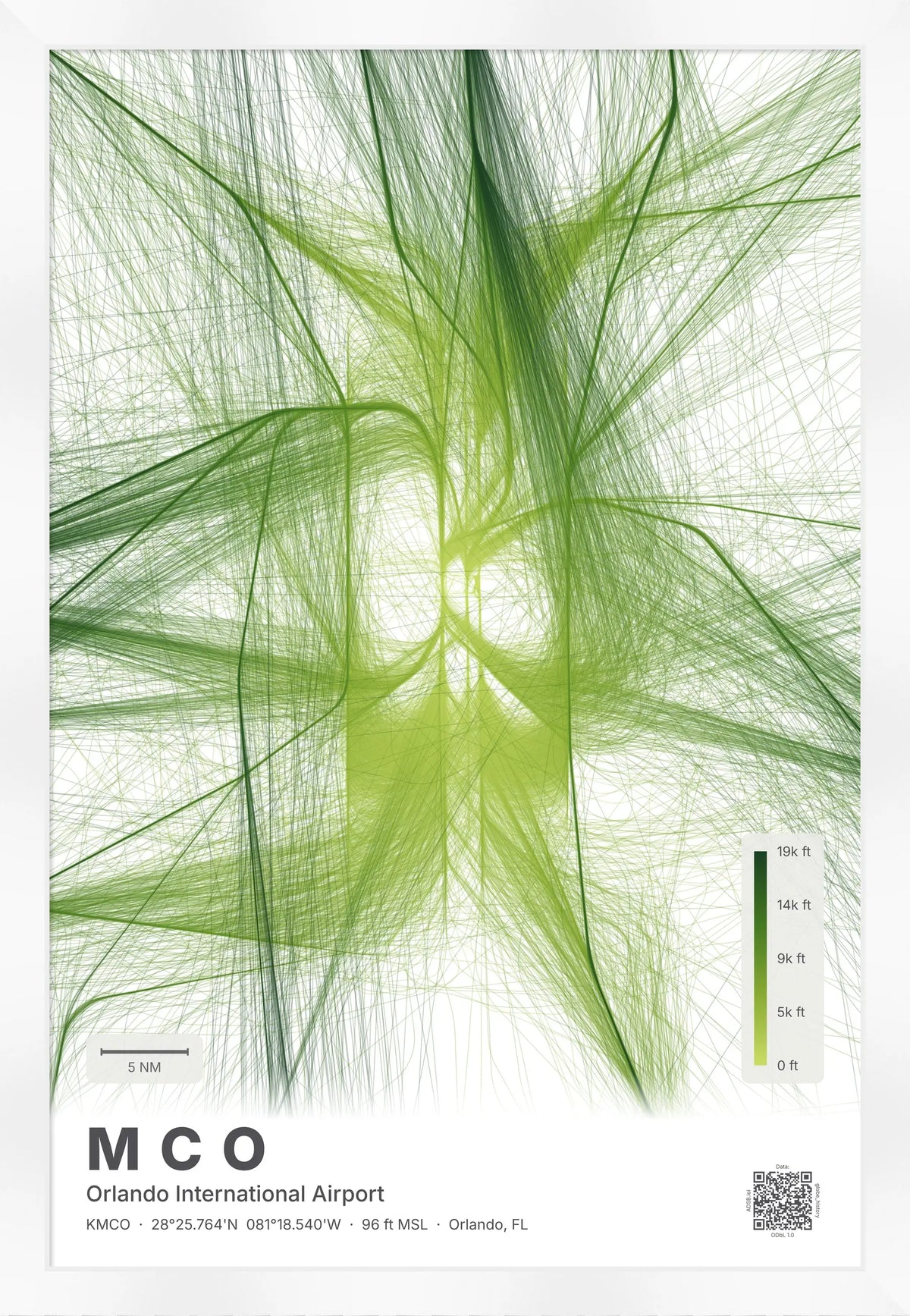 MCO flight path map — Citrus theme · Light [material:framed_white]