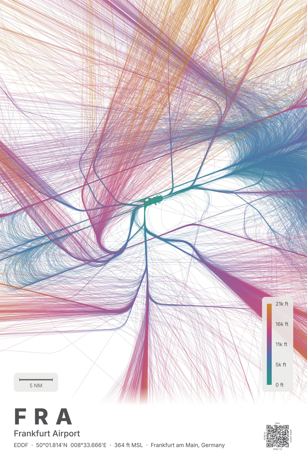 FRA flight path map — Aurora theme · Light