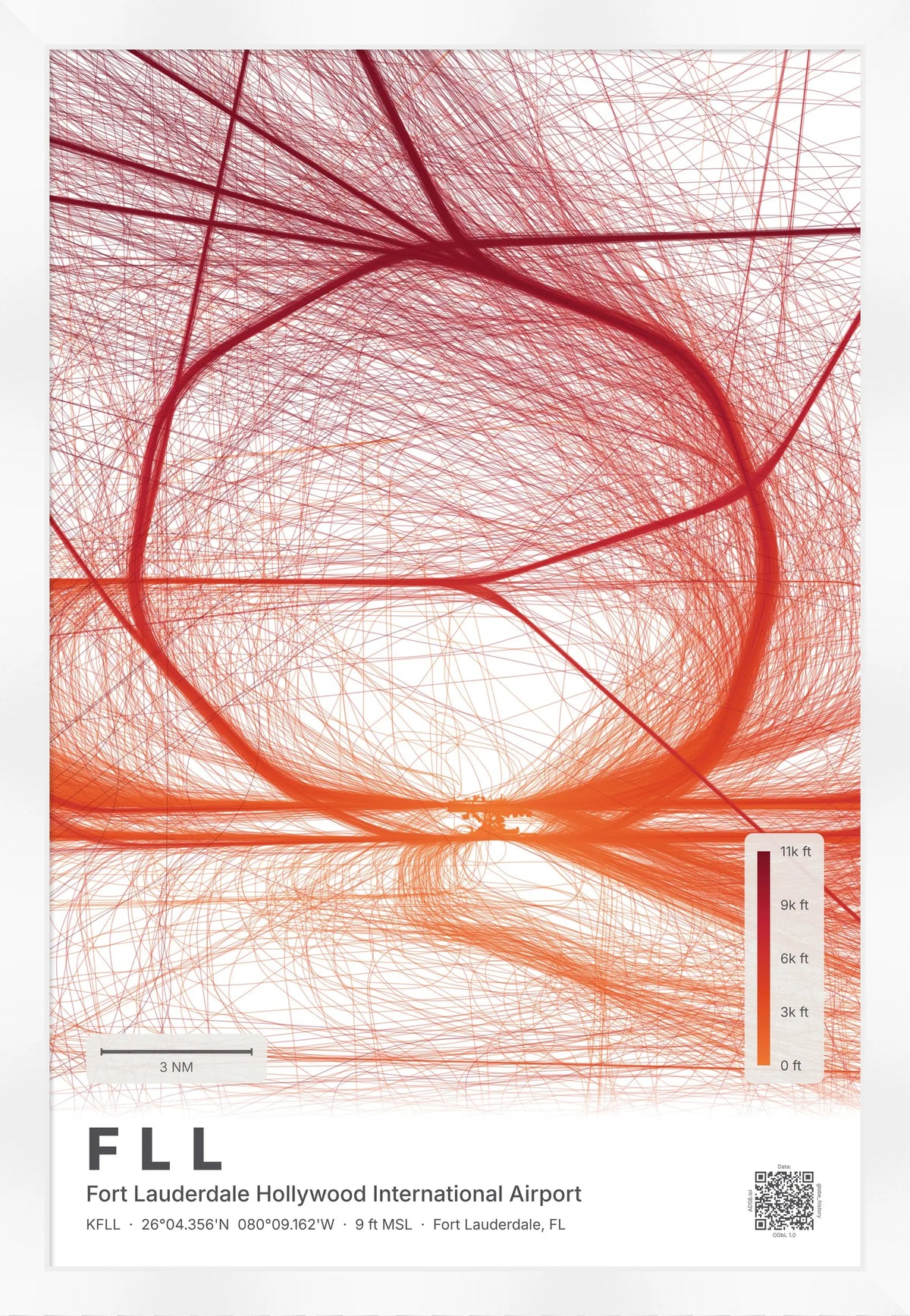 FLL flight path map — Inferno theme · Light [material:framed_white]