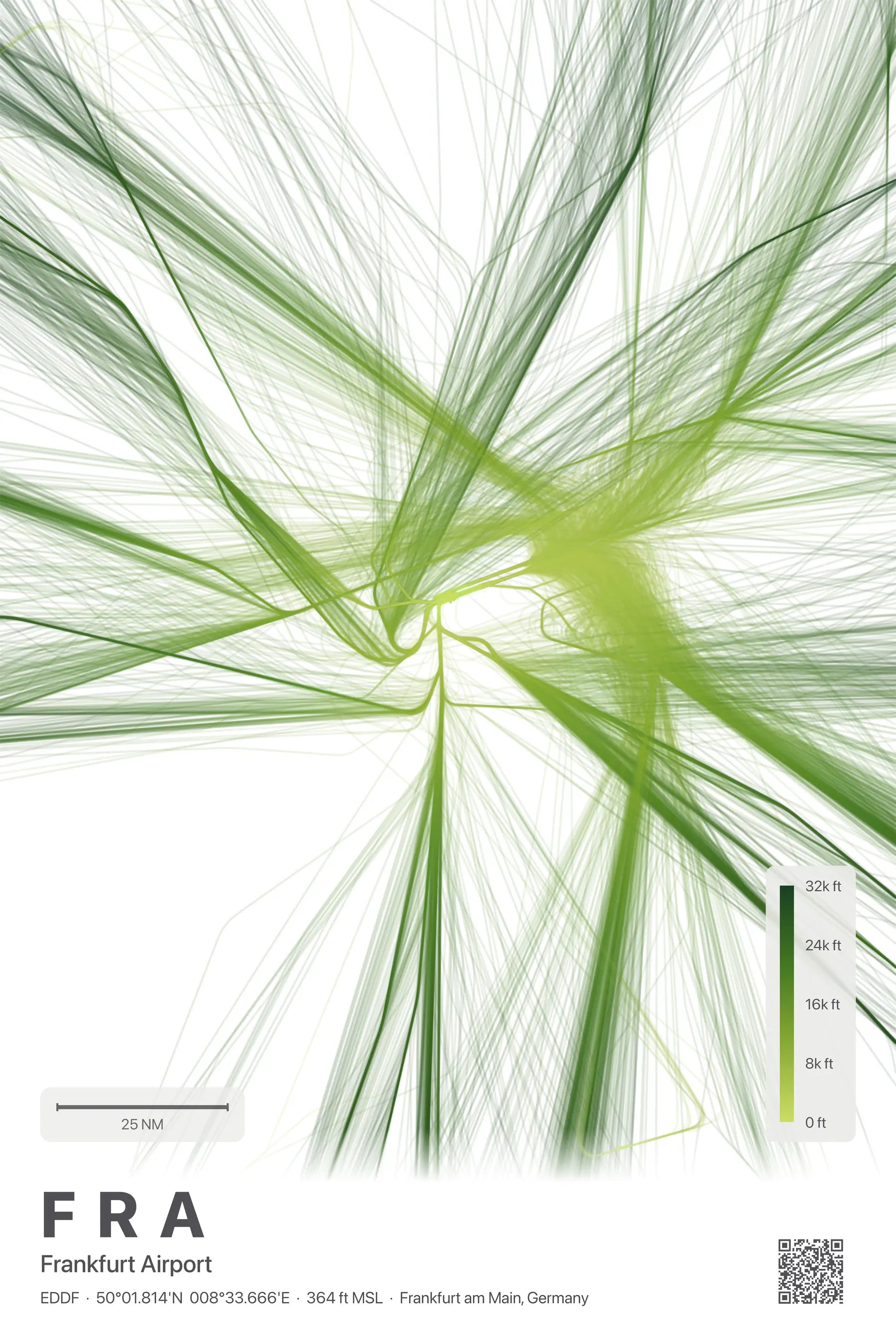 FRA flight path print — Citrus theme · Light