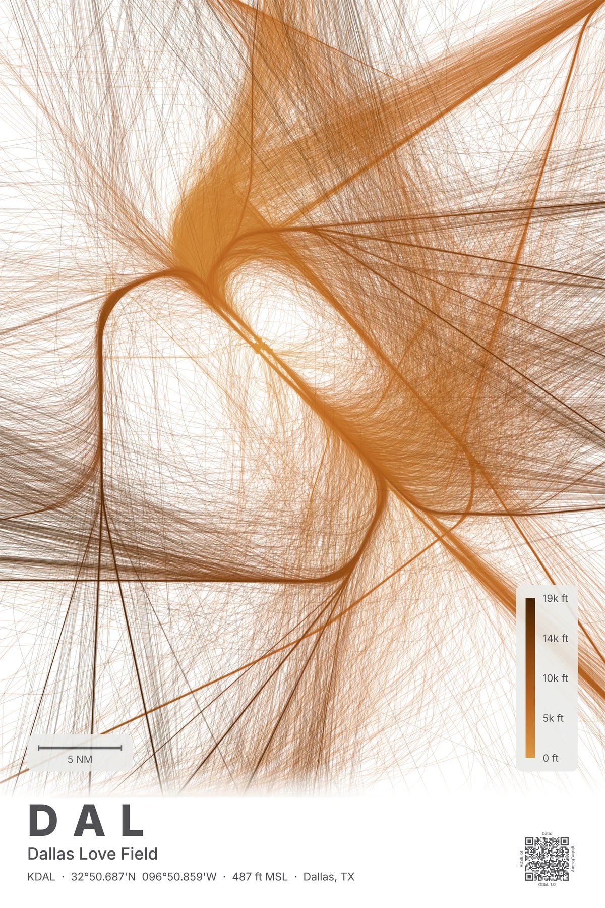 DAL flight path print — Solana theme · Light