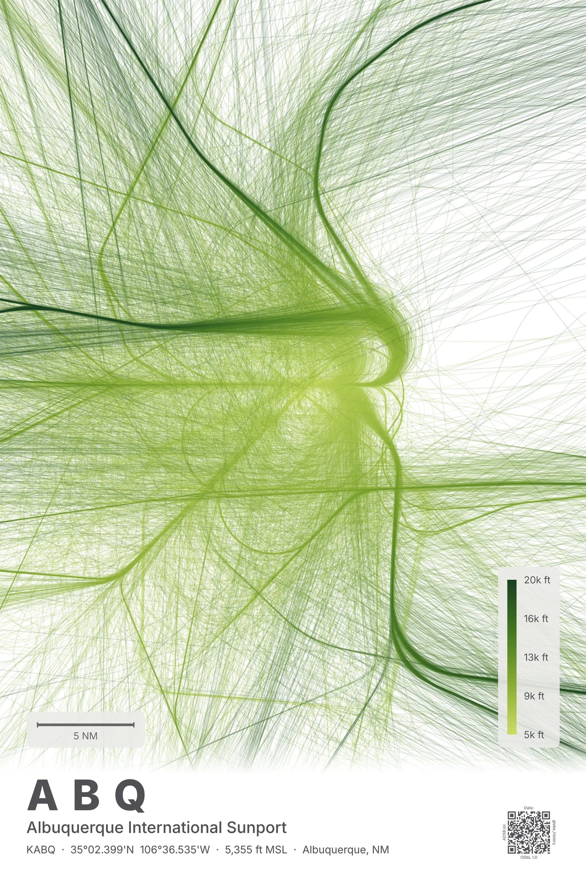 ABQ flight path map — Citrus theme · Light