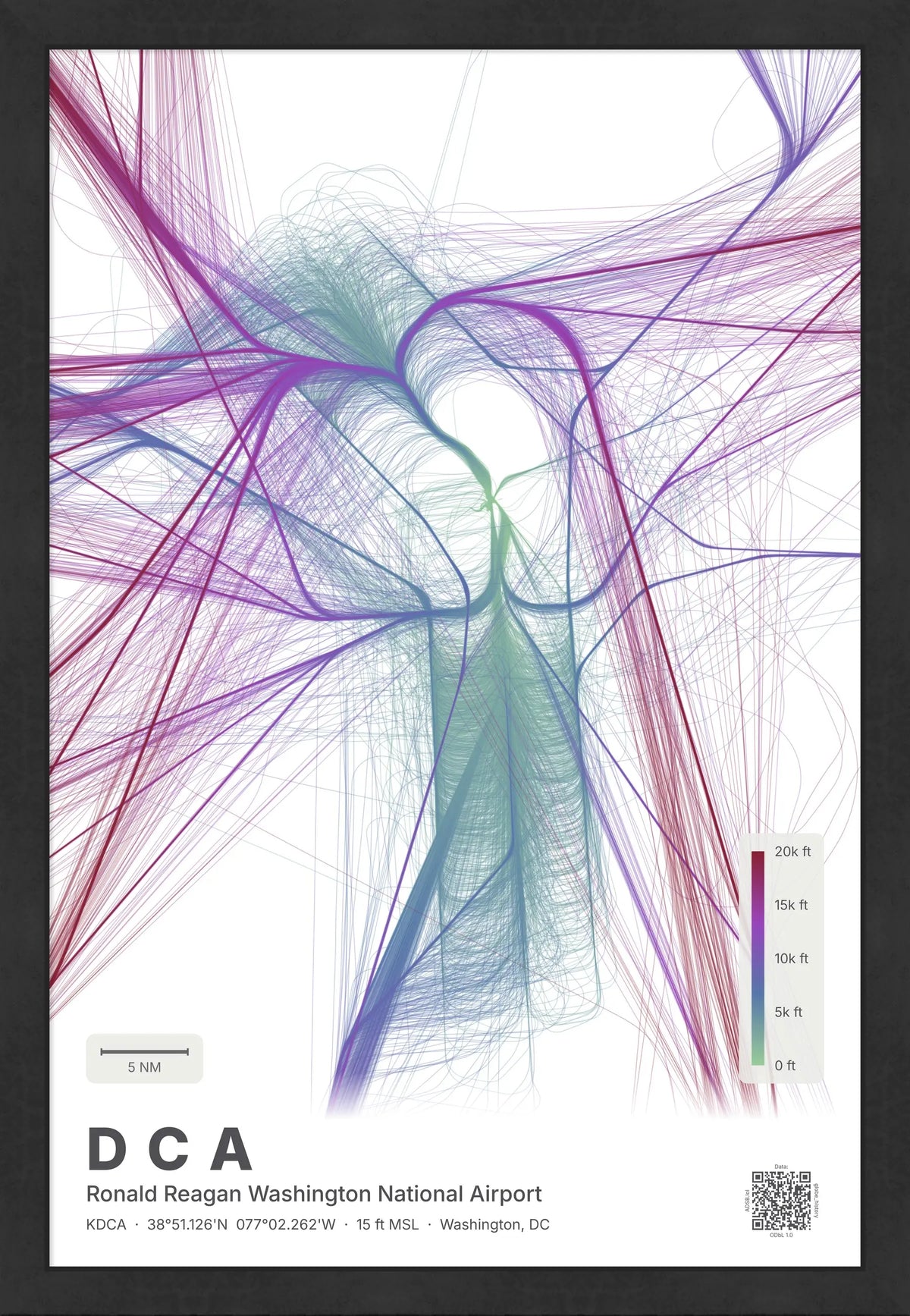 DCA flight path print — Prism theme · Light [material:framed_black]