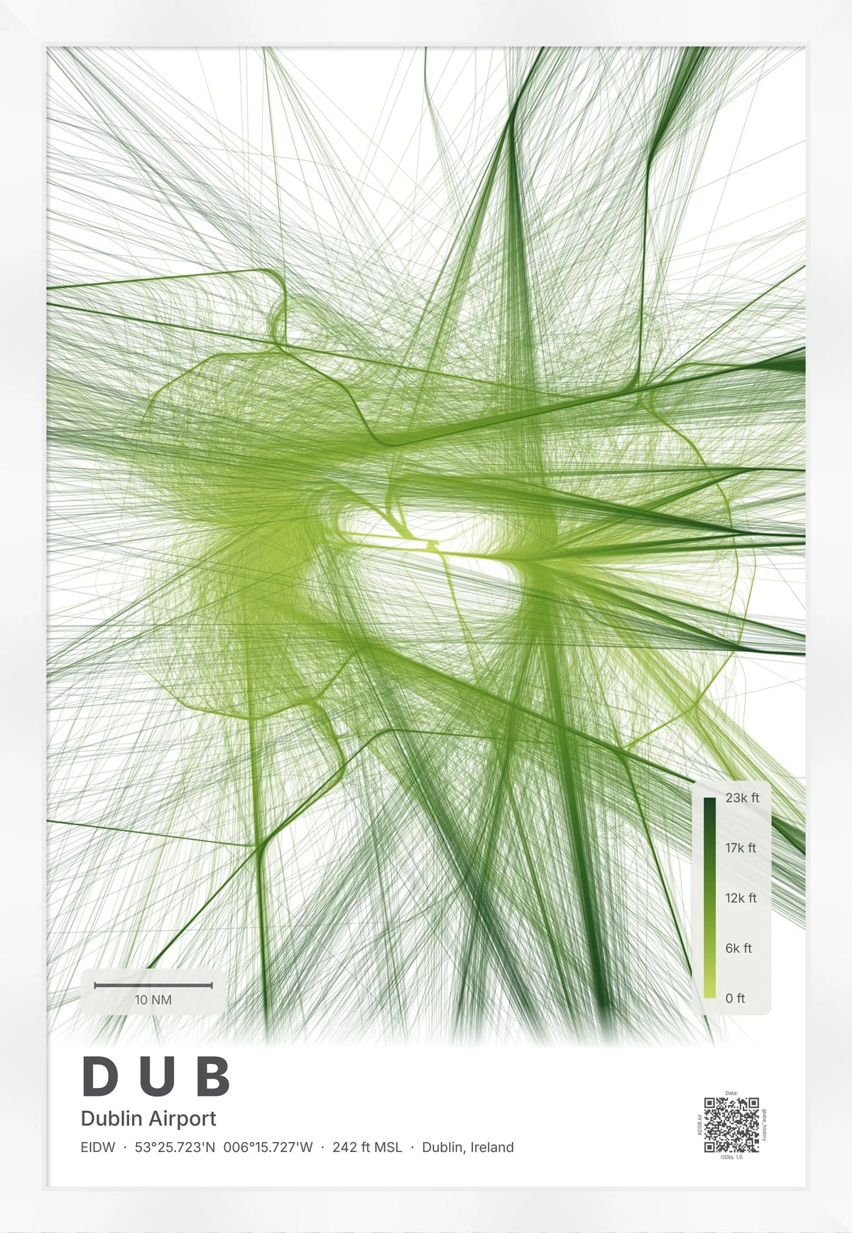 DUB flight path map — Citrus theme · Light [material:framed_white]