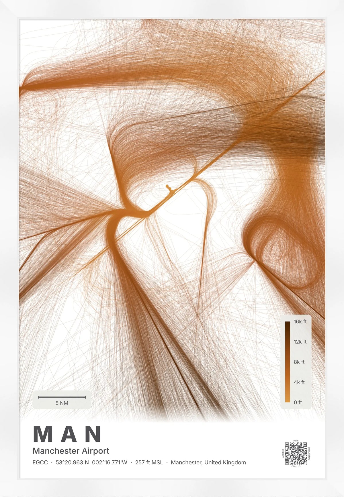 MAN flight path map — Solana theme · Light [material:framed_white]