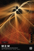 MDW flight path print — Inferno theme · Dark