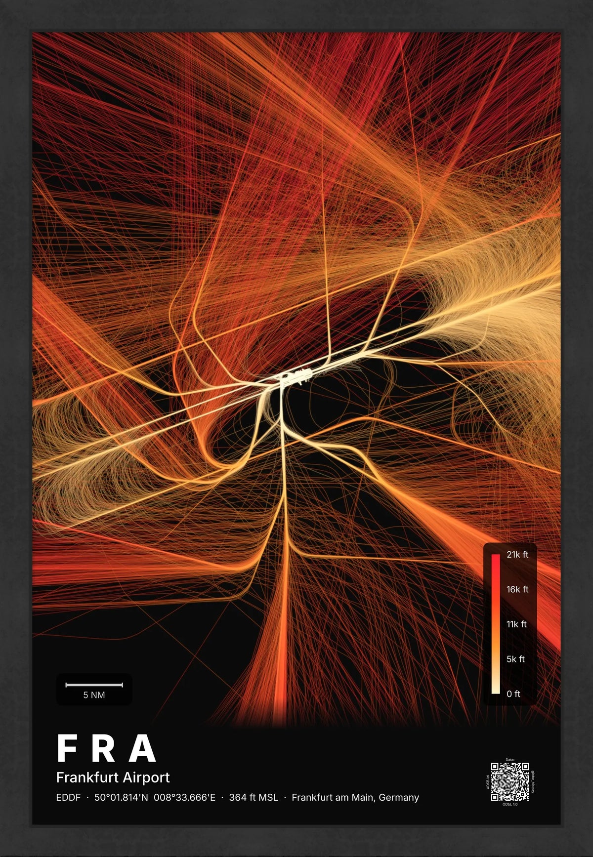 FRA flight path map — Inferno theme · Dark [material:framed_black]