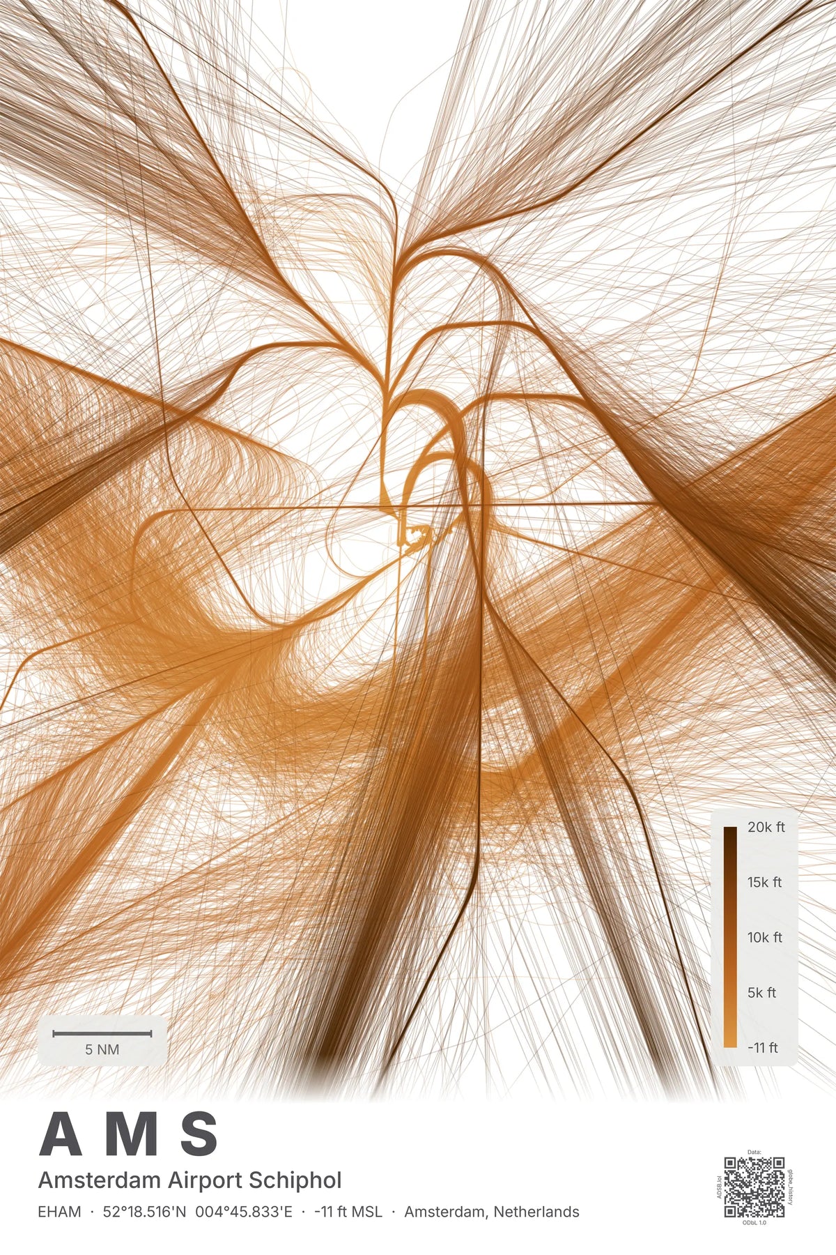 AMS flight path map — Solana theme · Light