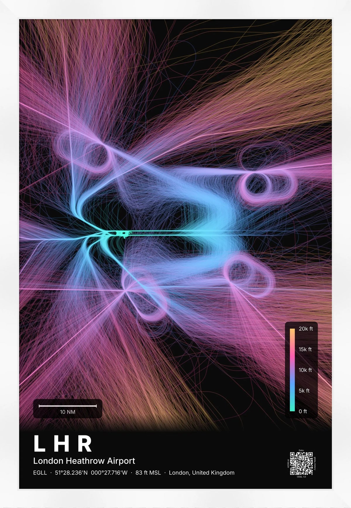 LHR flight path map — Aurora theme · Dark [material:framed_white]