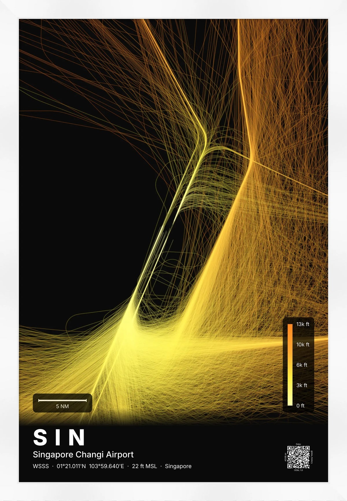 SIN flight path map — Solana theme · Dark [material:framed_white]