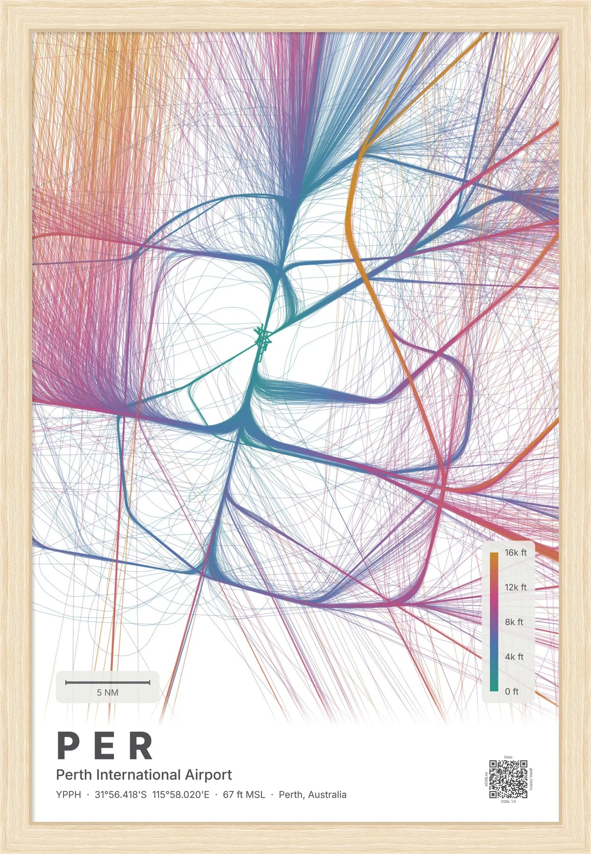 PER flight path map — Aurora theme · Light [material:framed_natural]
