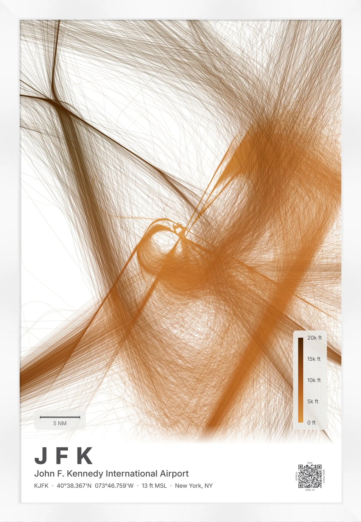 JFK flight path map — Solana theme · Light [material:framed_white]