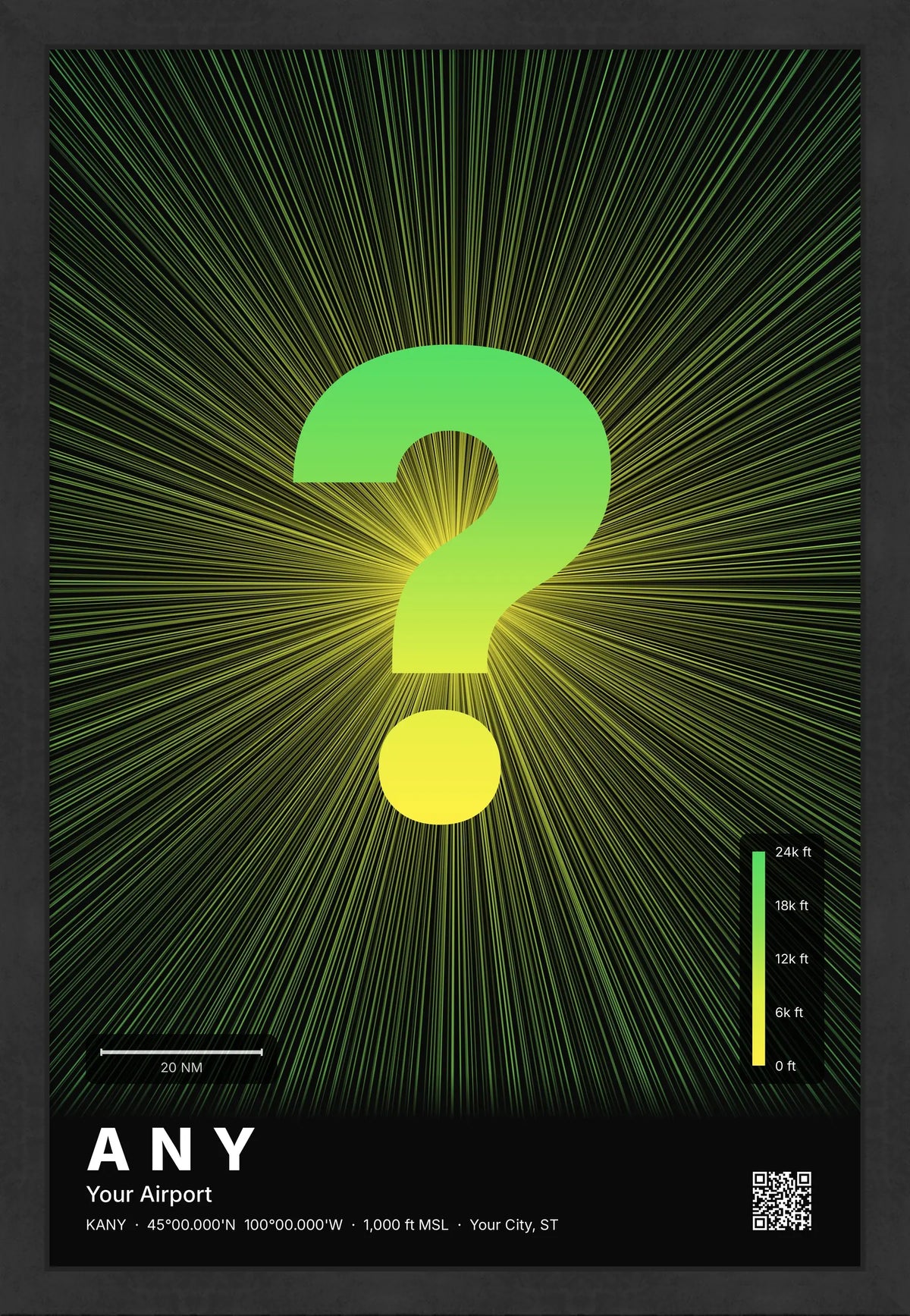 Custom airport print — Citrus theme · Dark [material:framed_black]