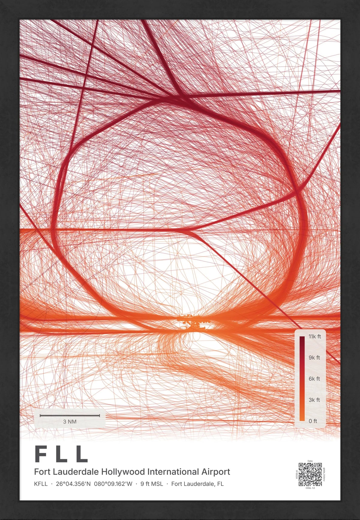 FLL flight path map — Inferno theme · Light [material:framed_black]