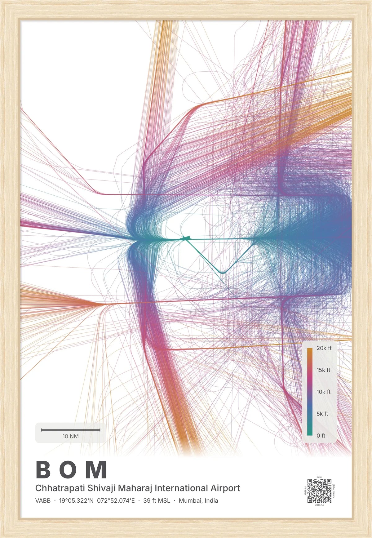 BOM flight path map — Aurora theme · Light [material:framed_natural]