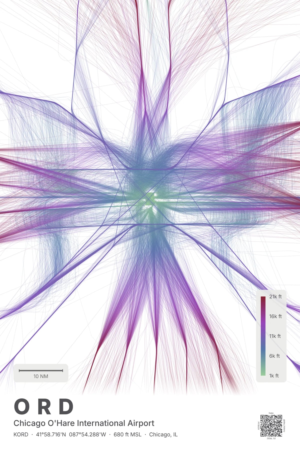 ORD flight path map — Prism theme · Light