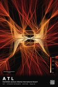 ATL flight path print — Inferno theme · Dark