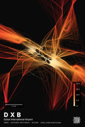 DXB flight path print — Inferno theme · Dark