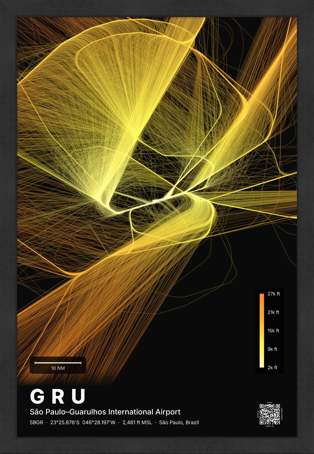 GRU flight path map — Solana theme · Dark [material:framed_black]
