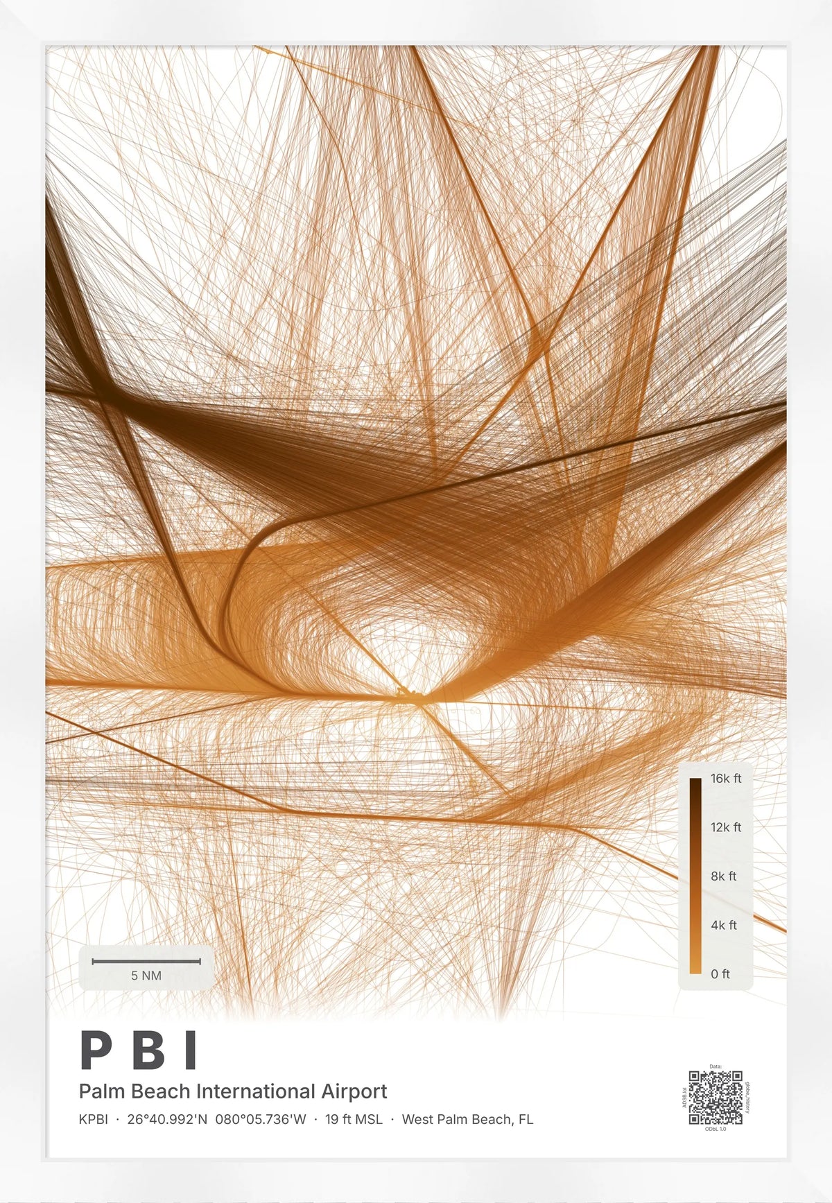 PBI flight path print — Solana theme · Light [material:framed_white]