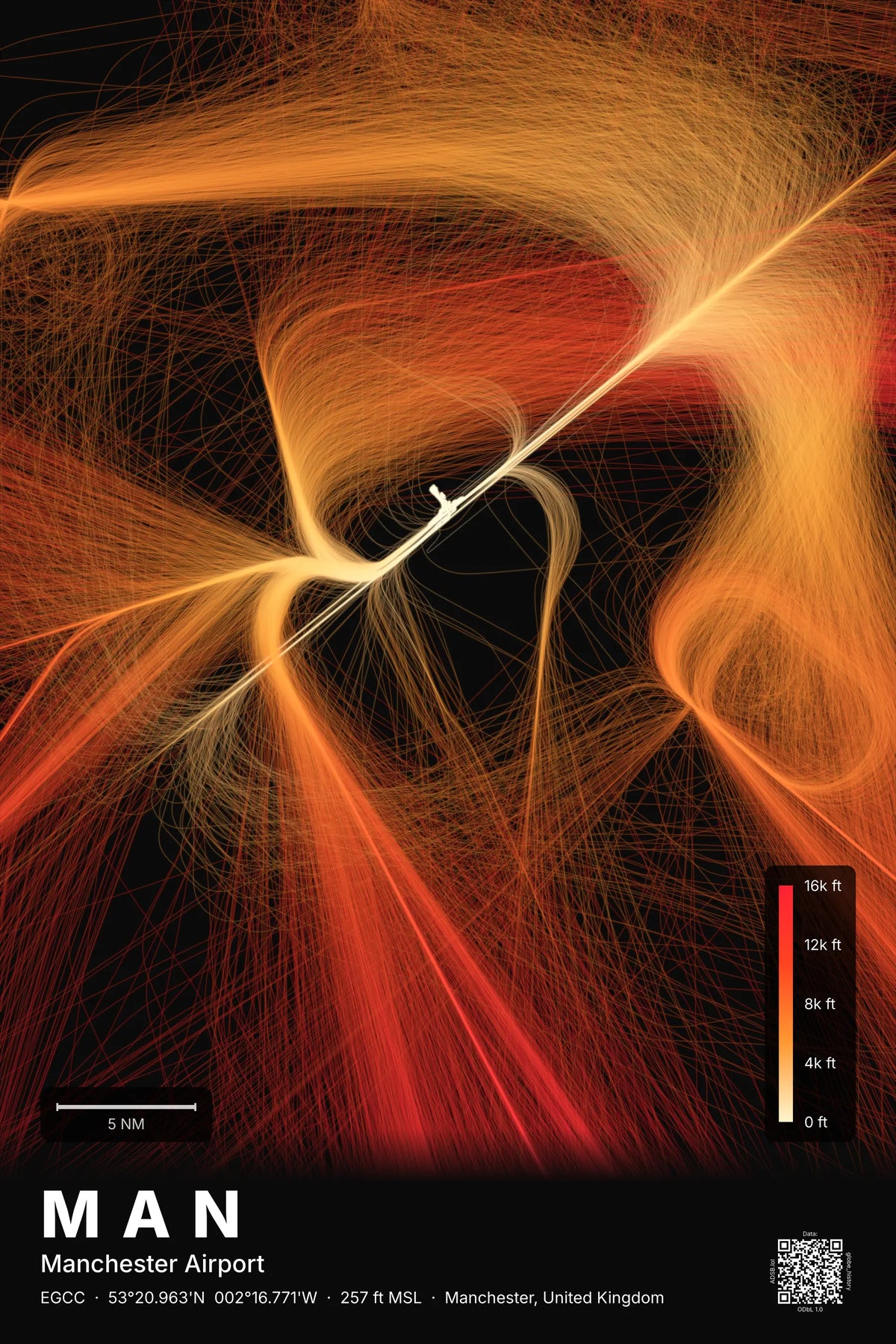 MAN flight path map — Inferno theme · Dark