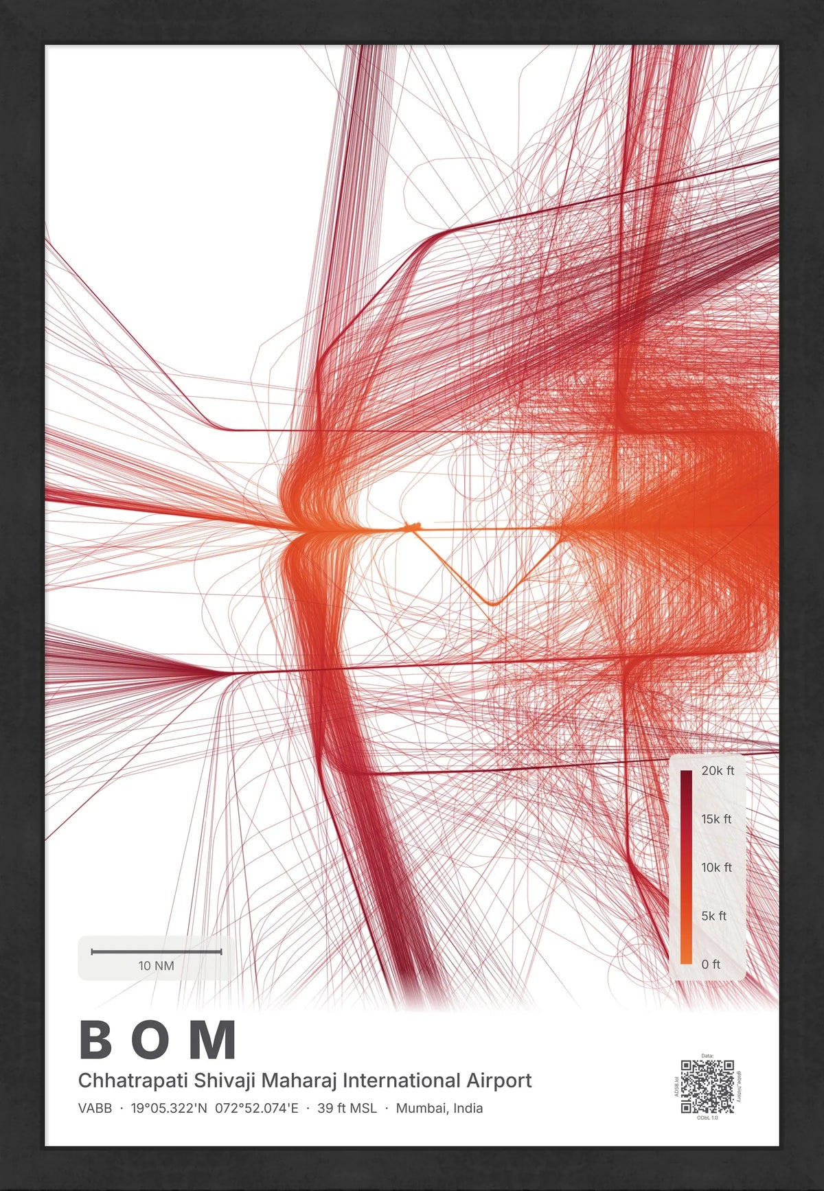 BOM flight path map — Inferno theme · Light [material:framed_black]