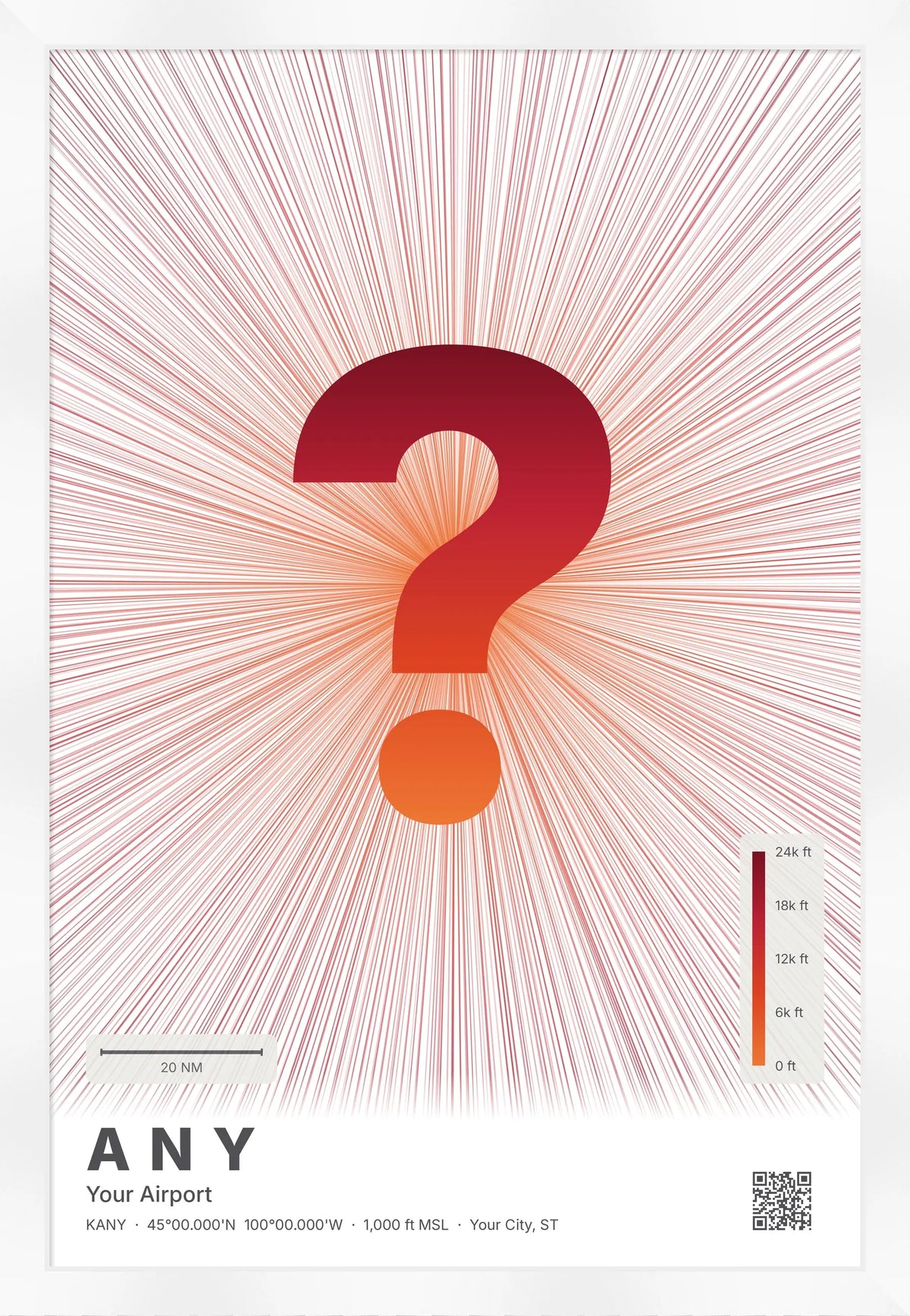 Custom airport print — Inferno theme · Light [material:framed_white]