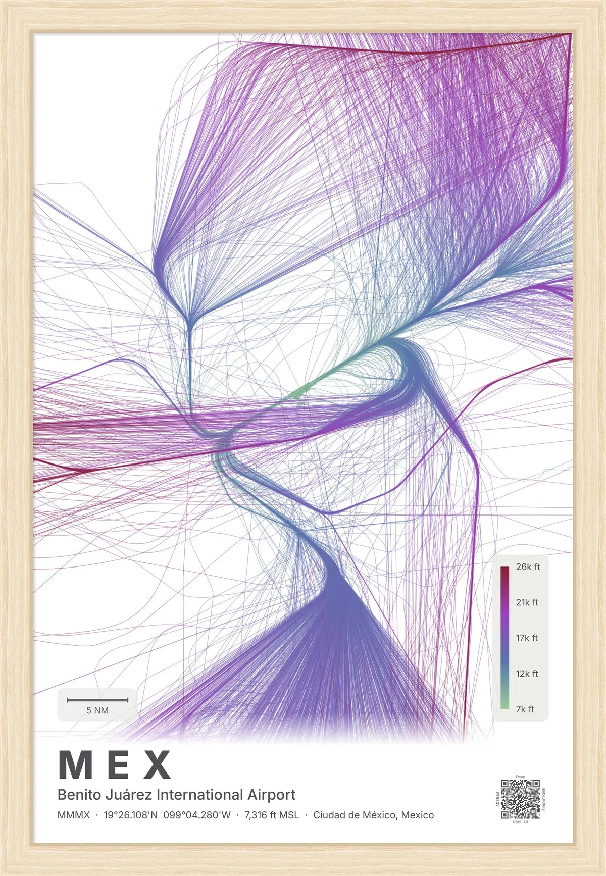 MEX flight path map — Prism theme · Light [material:framed_natural]