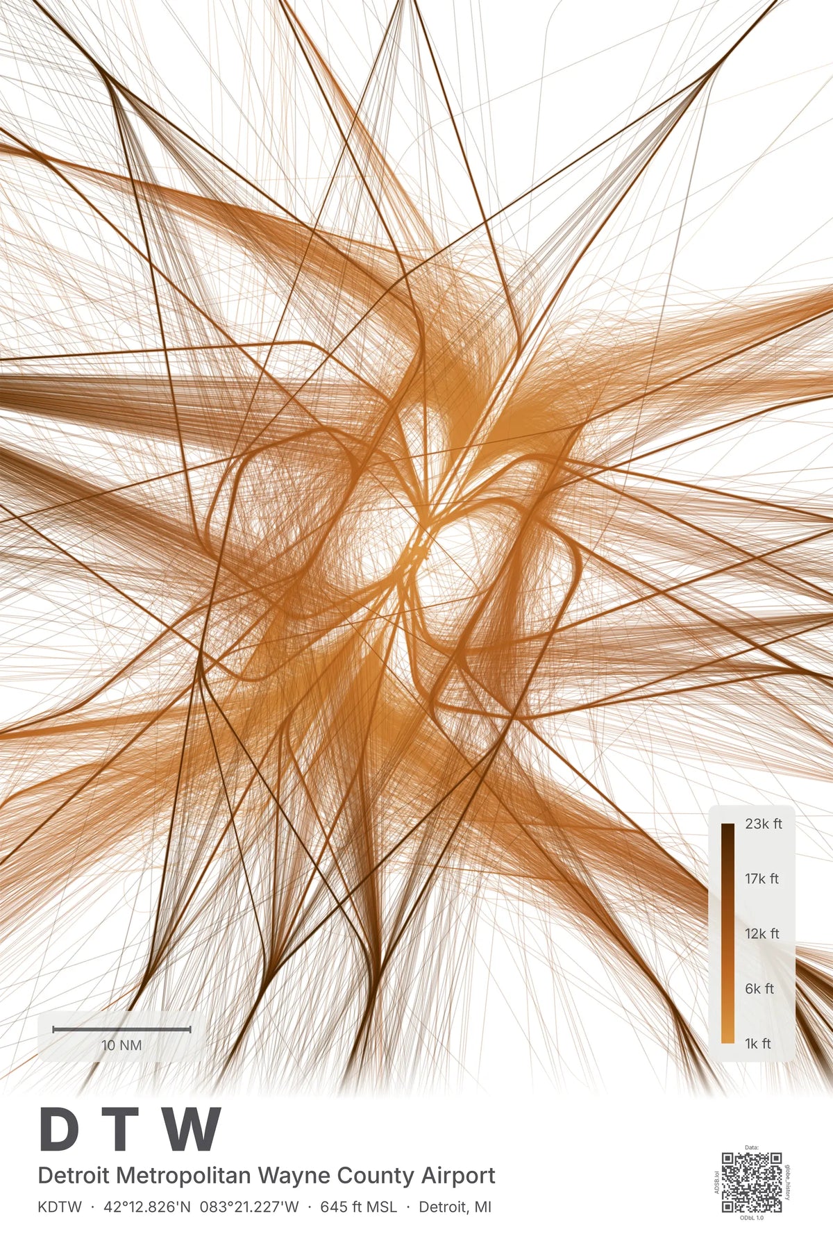 DTW flight path map — Solana theme · Light
