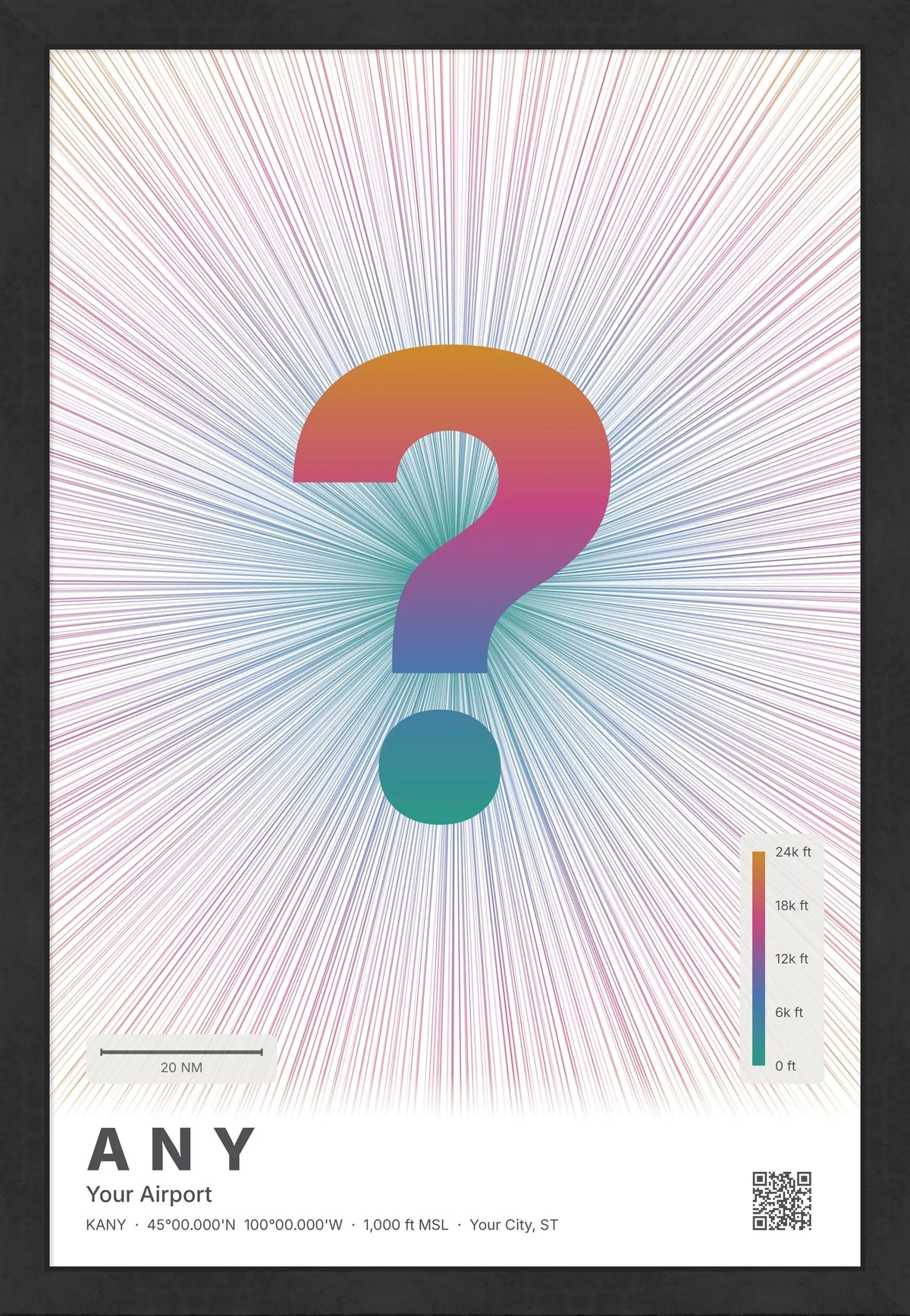 Custom airport print — Aurora theme · Light [material:framed_black]