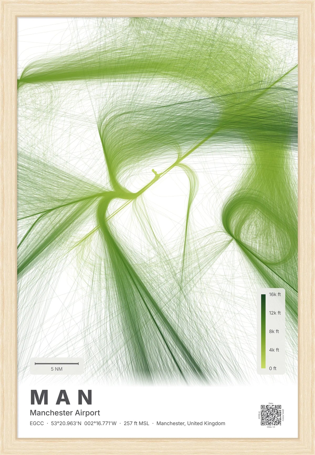 MAN flight path map — Citrus theme · Light [material:framed_natural]