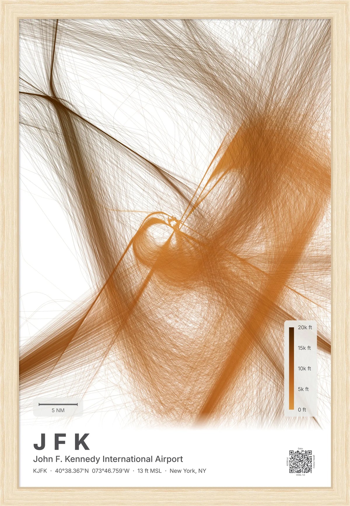 JFK flight path map — Solana theme · Light [material:framed_natural]