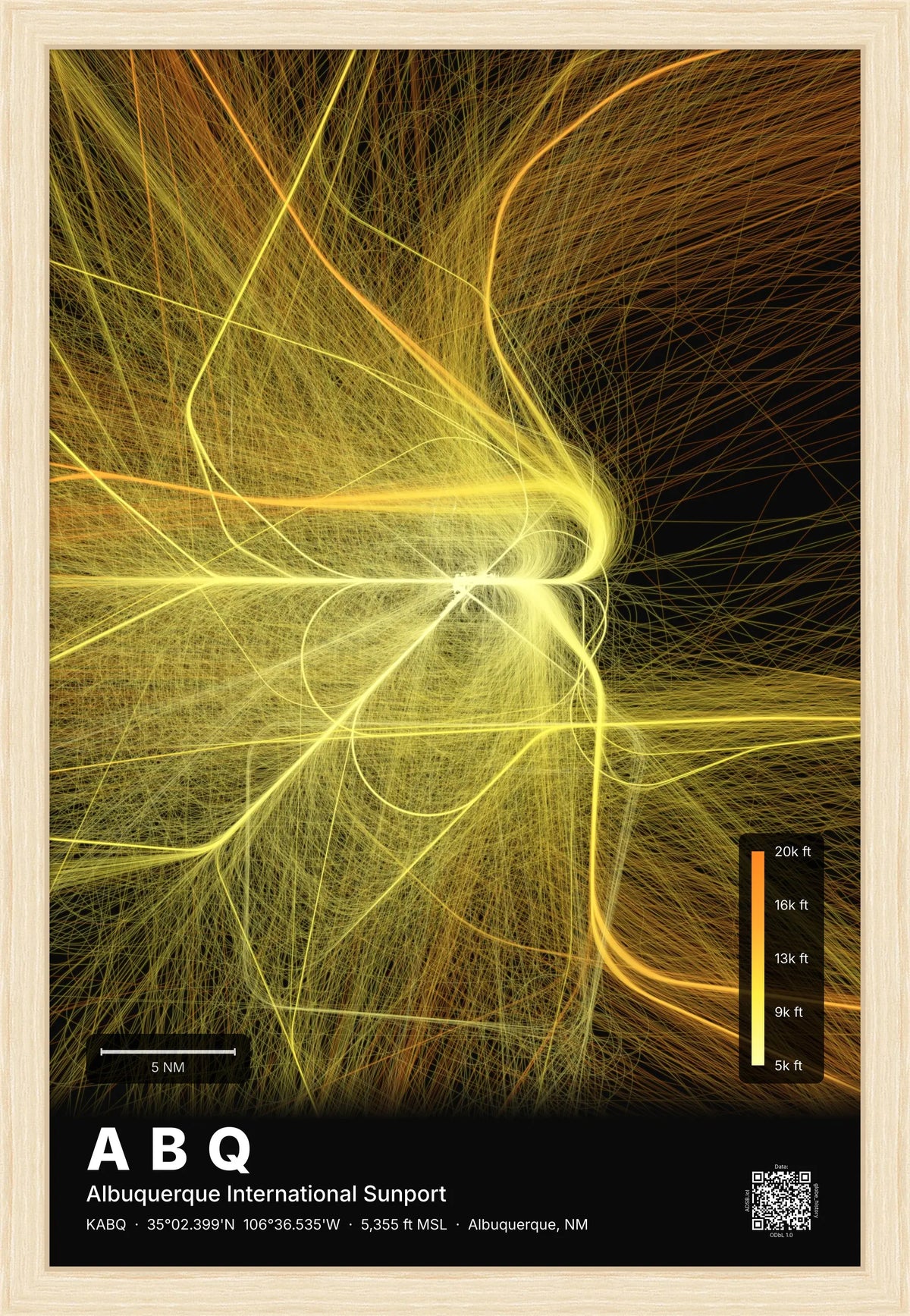 ABQ flight path map — Solana theme · Dark [material:framed_natural]