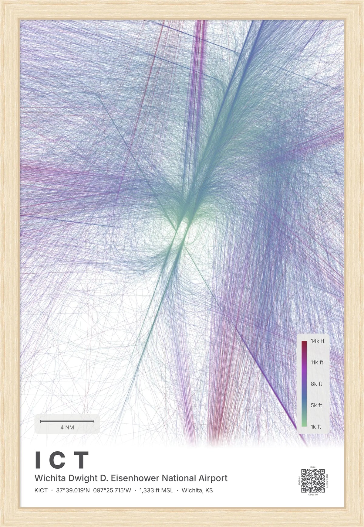 ICT flight path map — Prism theme · Light [material:framed_natural]