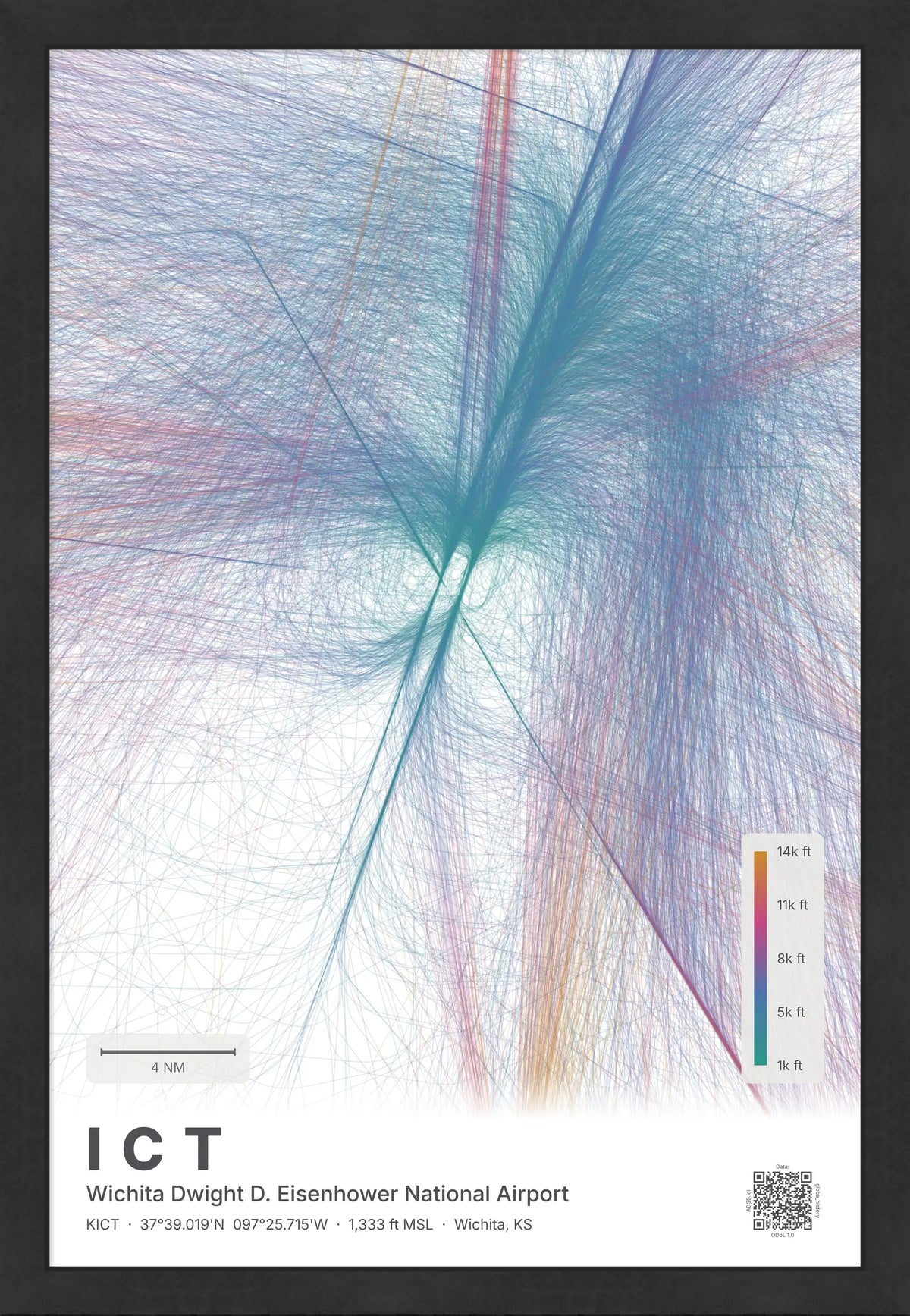 ICT flight path map — Aurora theme · Light [material:framed_black]