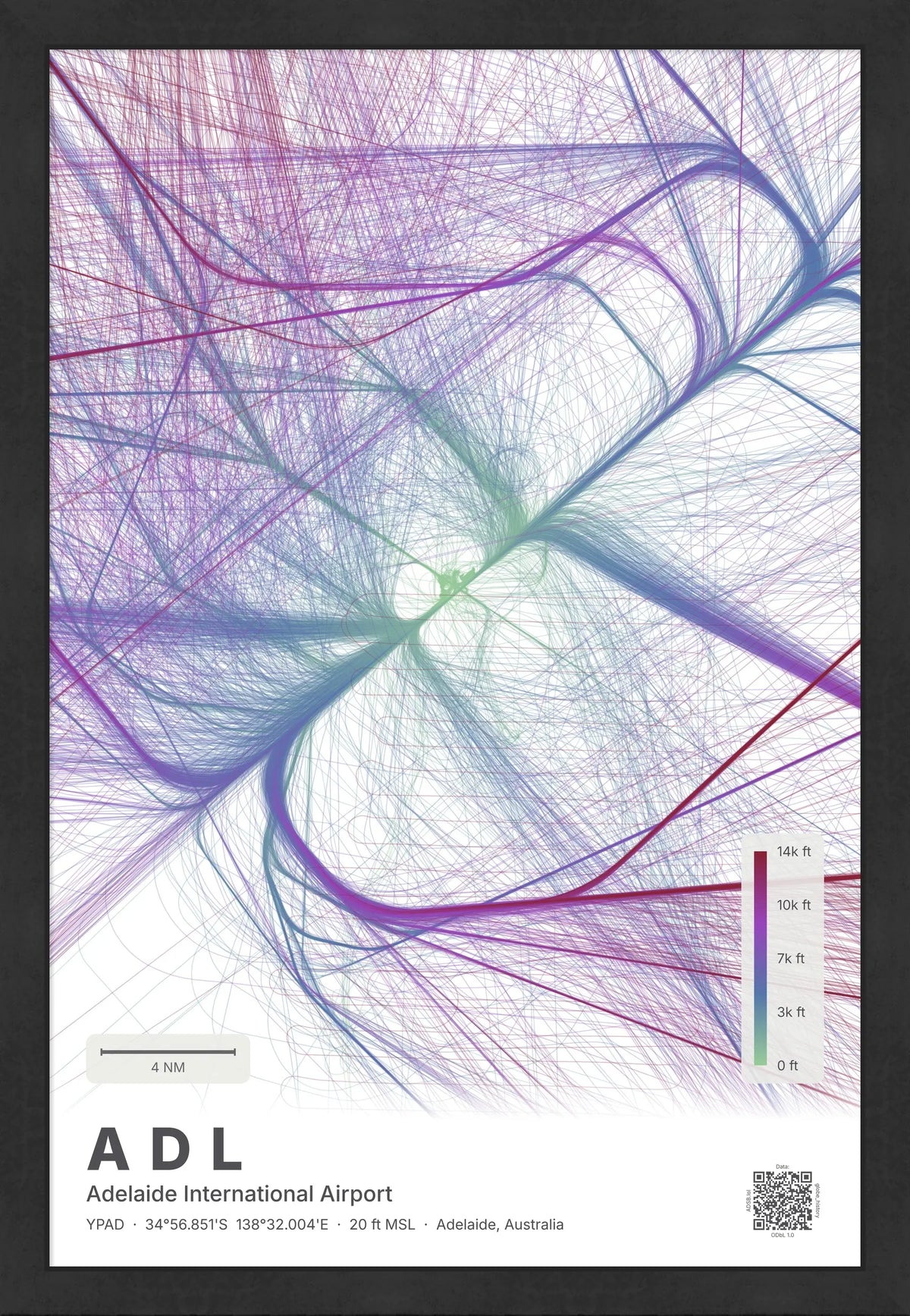 ADL flight path map — Prism theme · Light [material:framed_black]